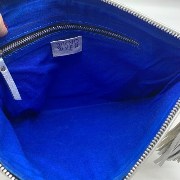 WKND WYFR Ivory Canvas and Silver Star Convertible Clutch - Picture 10 of 10